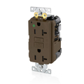 Leviton GFCI Receptacle, 20A, 125Vac, 5-20R, Brown MGFN2-HG